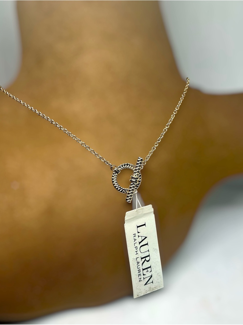 Lauren Ralph Lauren Gold Toggle Circle Necklace